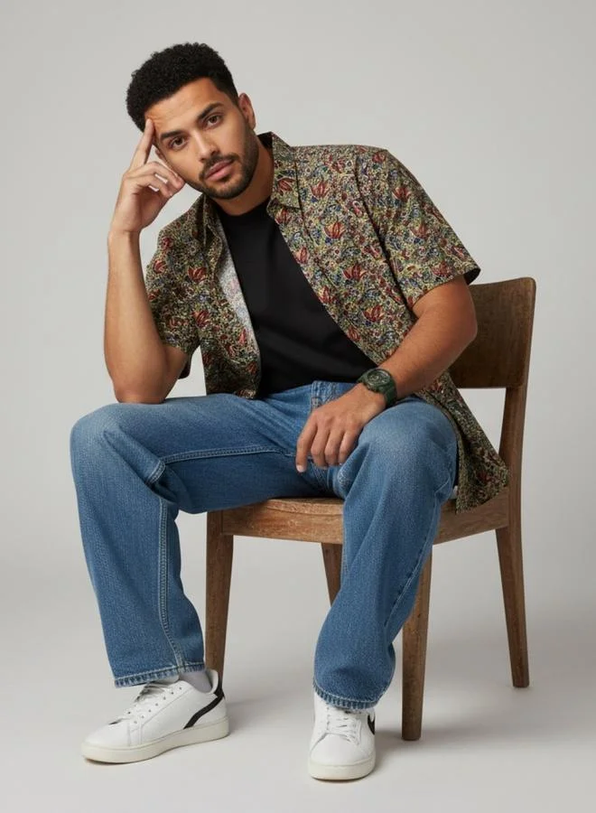 Truloom Green Men Green Graphic Print Casual Shirt for Men | Best Price UAE
