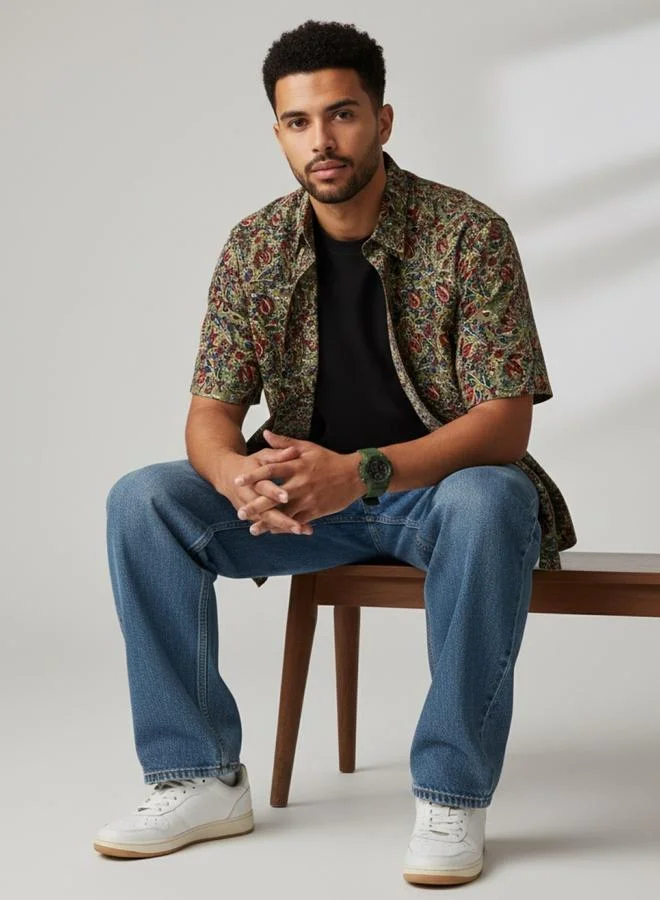 Truloom Green Men Green Graphic Print Casual Shirt for Men | Best Price UAE