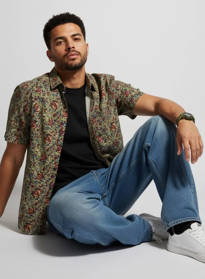 Truloom Green Men Green Graphic Print Casual Shirt for Men | Best Price UAE