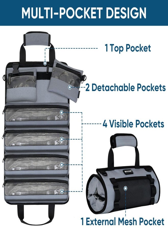 تيكون حقيبة أدوات TICONN، منظم حقيبة أدوات قابلة للطي شديد التحمل، حقيبة تخزين أدوات محمولة مرئية مع حقيبتين قابلتين للفصل (أخضر) - Image 3