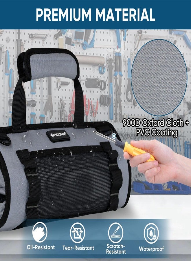 تيكون حقيبة أدوات TICONN، منظم حقيبة أدوات قابلة للطي شديد التحمل، حقيبة تخزين أدوات محمولة مرئية مع حقيبتين قابلتين للفصل (أخضر) - Image 5