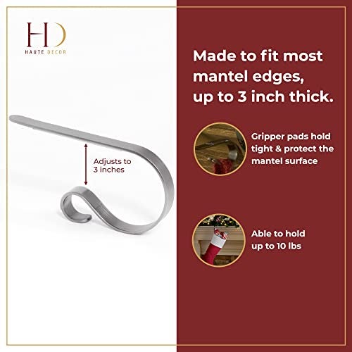 Haute Decor The Original MantleClip - 4 Pack (Oil-Rubbed Bronze) - Hang Christmas Stockings Safely and Securely from Mantels Up to 3 Inches Thick - Image 4