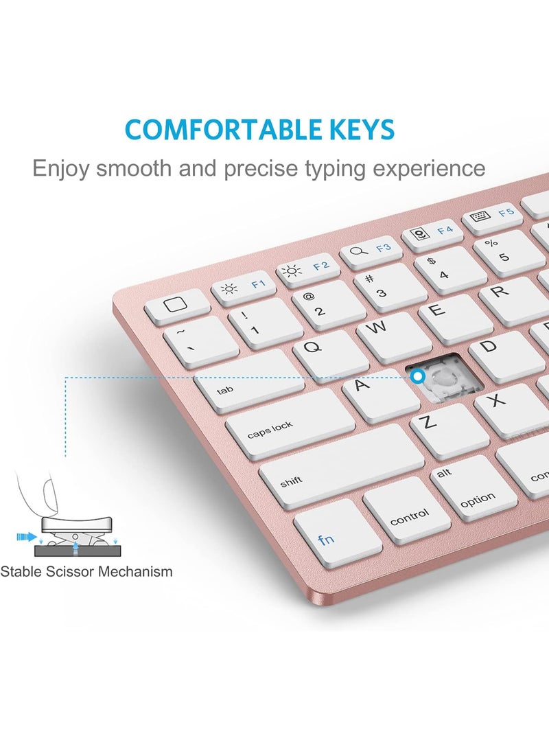 Bluetooth Keyboard for Windows & Android, Compact Wireless Keyboard Compatible With MacBook, iMac, Mac Mini, Laptop and PC, Deep Black (English & Arabic) - Image 4