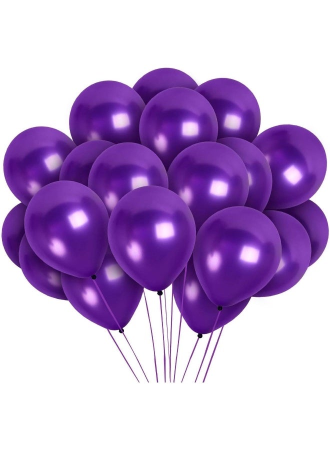 Goldedge 15 PC Fashion Violet Latex Balloons, 12 Inch Purple Party Balloons for Birthdays, Baby Showers & Theme Events - Image 1