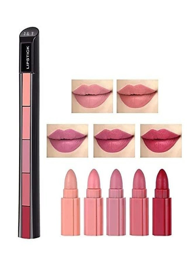 Glowhouse 5 in 1 Lipsticks Matte Finish Combo Pack for Women Red and Nude Edition - Image 3