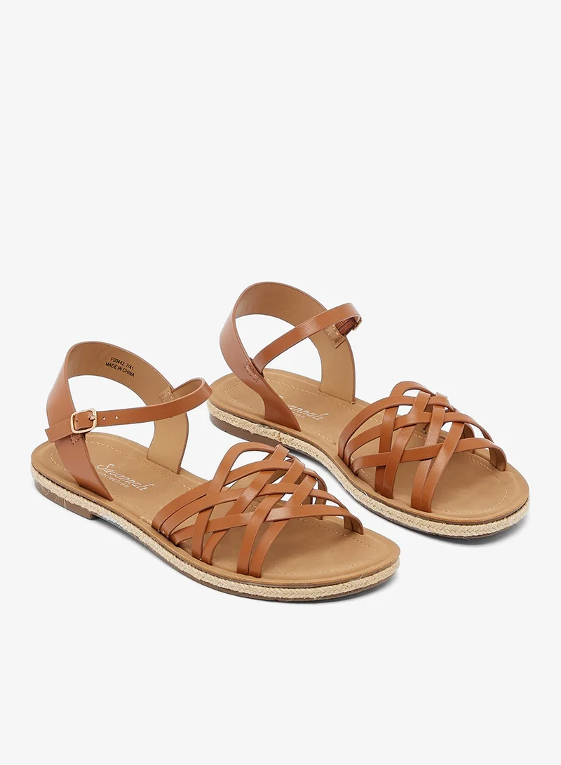 Savannah Collection Tan Casual Flat Sandal for Women | Best Price UAE