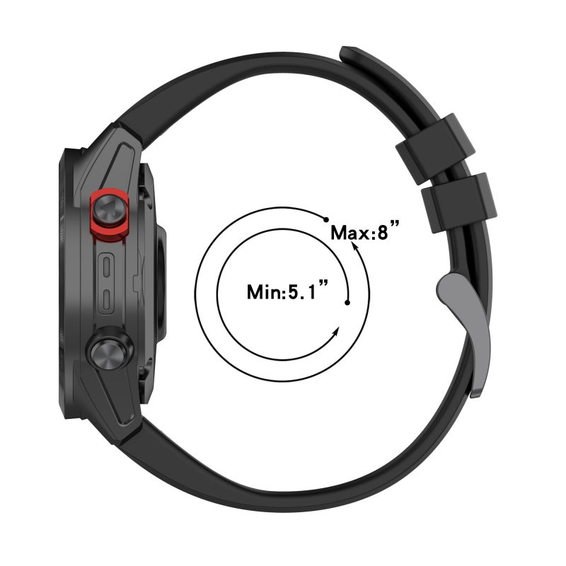 سوار ساعة Garmin Fenix 8 Mip الرياضي، مقاس 51 مم، بلونين، مقاس 26 مم، من السيليكون (برتقالي + أسود) - Image 4