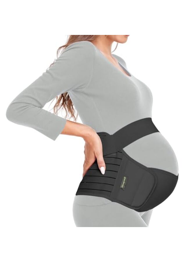 Maternity Belt, Maternity Clothes Belly Bands for Pregnant Women, Pregnancy Must Haves Belly Support Band for Abdomen, Pelvic, Waist, Back - All Stages of Pregnancy(Black, XL) - Image 1