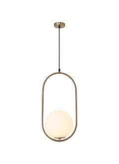 HUA QIANG WANG Globe Glass Ball Industrial Pendant Light, Modern Antique Brass Hanging Lamp Lighting, Gold Mid Century Ceiling Light Fixture for Living Room Dining Room Bedroom Hallway  - Image 1