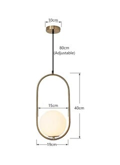 HUA QIANG WANG Globe Glass Ball Industrial Pendant Light, Modern Antique Brass Hanging Lamp Lighting, Gold Mid Century Ceiling Light Fixture for Living Room Dining Room Bedroom Hallway  - Image 2