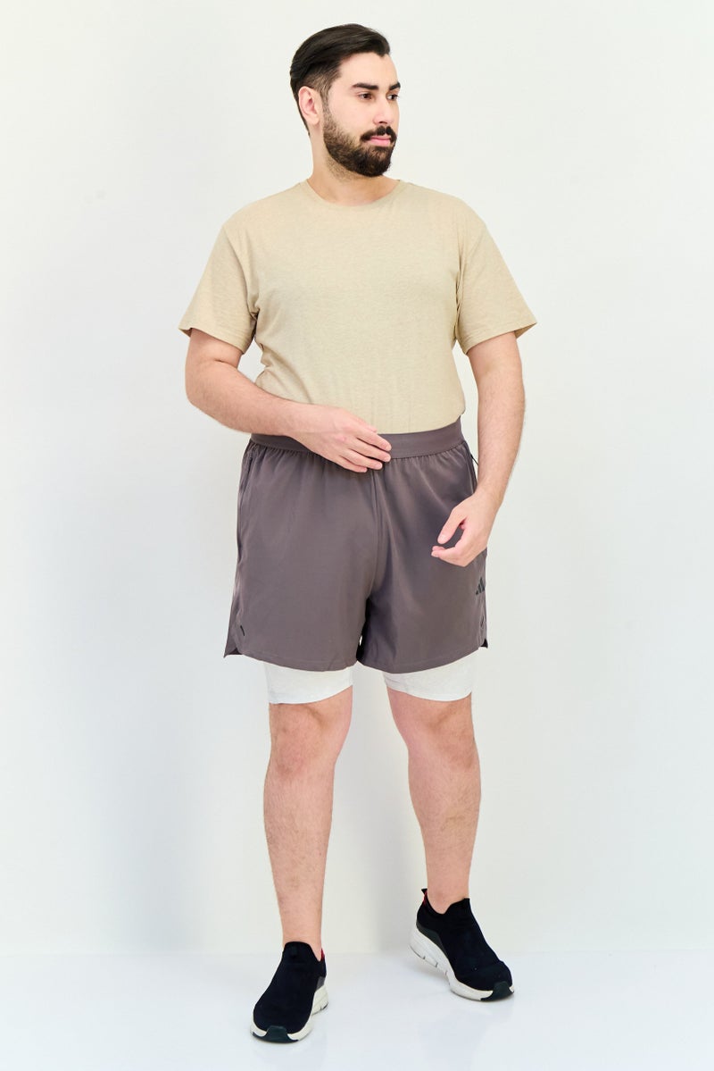 Adidas شورتات تدريب رياضية للرجال بطول 7 إنش، رمادي غامق - Image 3