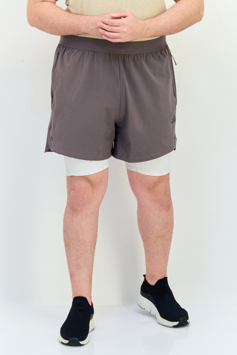 Adidas شورتات تدريب رياضية للرجال بطول 7 إنش، رمادي غامق - Image 1