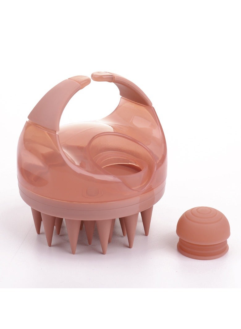 Loquat 【Scalp Massager Shampoo Brush with Dispenser】– Long-Nail Friendly Silicone Hair Brush for Deep Scalp Cleansing, Stress Relief  Hair Growth – Shower Tool for Men  Women (Nude) - Image 1