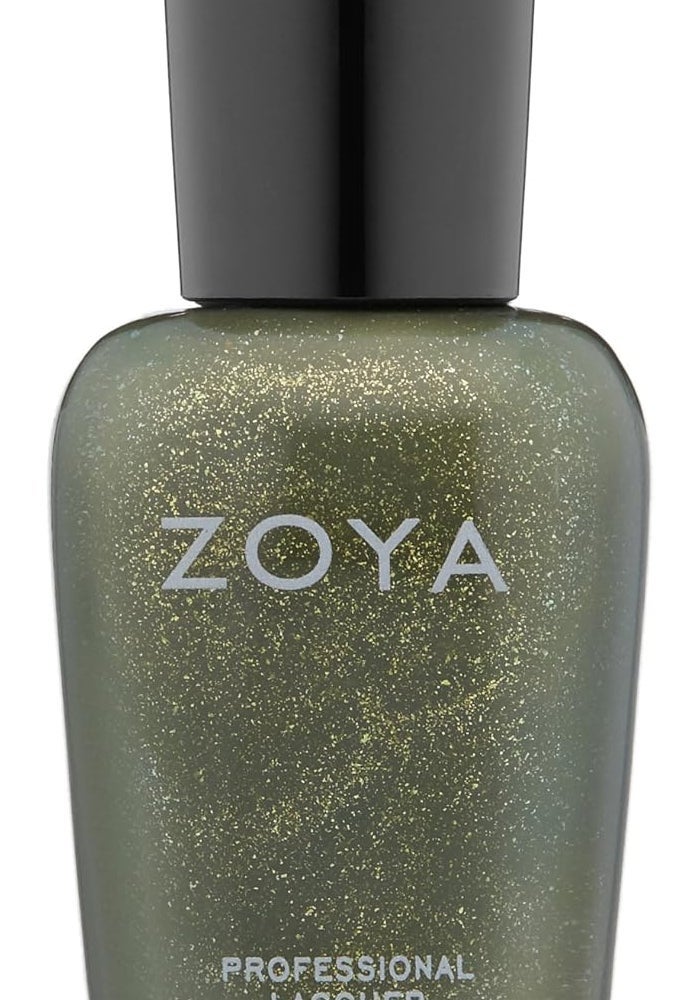 Zoya Yara ZP573 Nail Polish - 15 ml - Smoky Olive Drab with Gold Glitter - Image 1