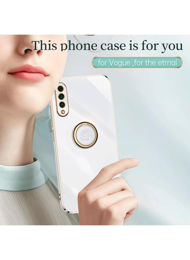 S-TOP Case For Samsung Galaxy A50 XINLI Straight Edge 6D Electroplate TPU Phone Case with Ring Holder - Image 3