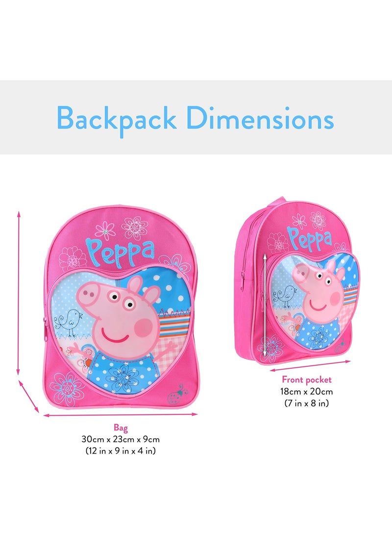 Peppa Pig حقيبة بيبا بيغ | حقائب مدرسية للبنات | حقيبة كتب لطيفة للأطفال | وردي - Image 1