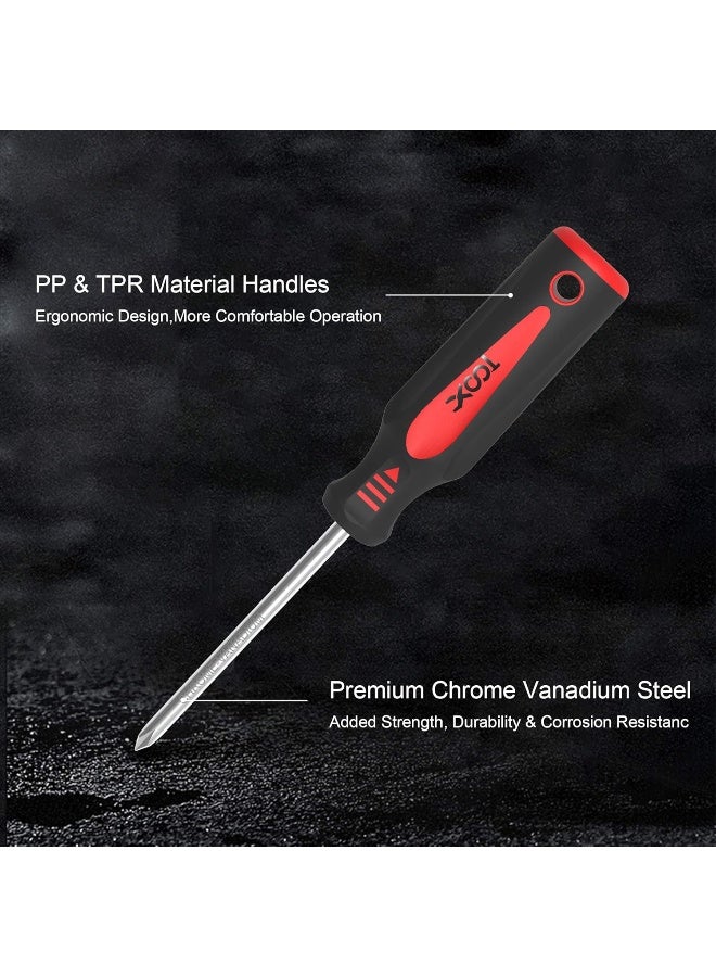 XOOL 18 PCS Magnetic Screwdriver Set with Case, 7 Phillips and 9 Slotted Tips, Professional Cushion Grip Screwdriver Non-Slip for Repair Home Improvement Craft - Image 2