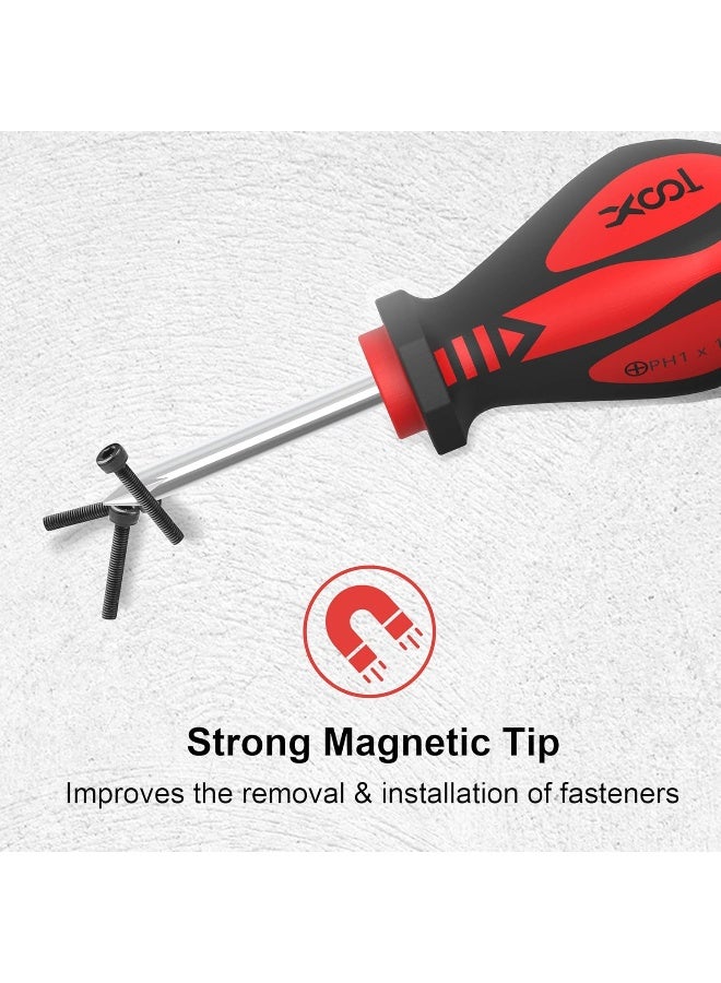 XOOL 18 PCS Magnetic Screwdriver Set with Case, 7 Phillips and 9 Slotted Tips, Professional Cushion Grip Screwdriver Non-Slip for Repair Home Improvement Craft - Image 4