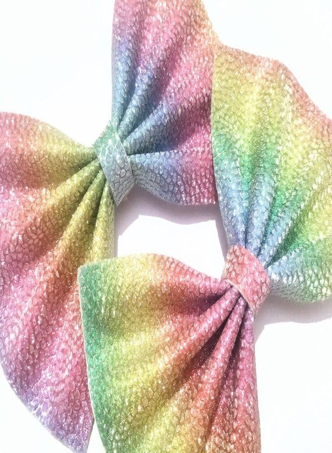 BRIKSHI Large Glitter Hair Bows Ties for Girls Women Silk-Stylish French Bow Hair Clip Bowknot Hair Barrettes Bow (multi and Black) color Pack Of 2 - Image 3