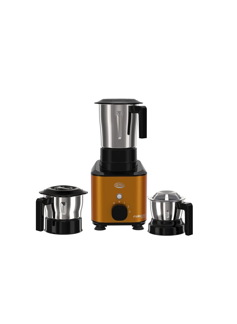 Ultra Metamix 750W 3Jar Mixer Grinder,Candy Yellow for Superfast grinding,High Speed,750 W,Safety Lock,SS304 Food Grade Jars,3 Jars(0.5L 0.8L,1.5L), ABS Body, Serrated blades, 5 Y WarrantyonMotors. - Image 1