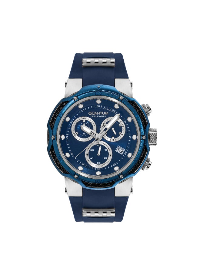 Quantum Men's Silicone Chronograph Watch HNG1051.399 - 53 mm - Image 1