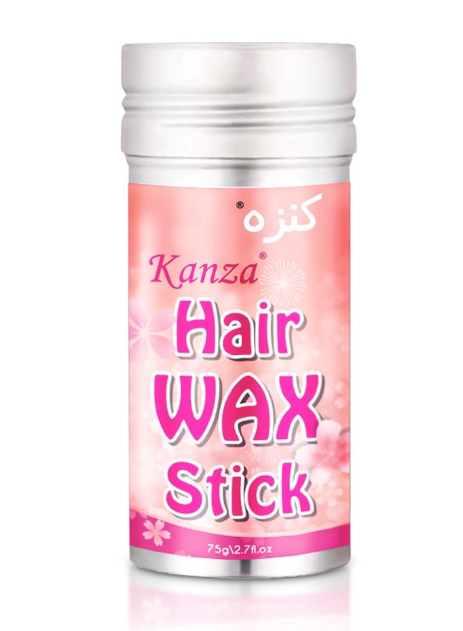 Kanza Hair Wax Stick 75g for Better Hair Texture & Luster Hair Styling Wax Small Broken Hair Finishing Cream Edge Control Slick Stick Hair Pomade Stick for Men and Women - Image 1