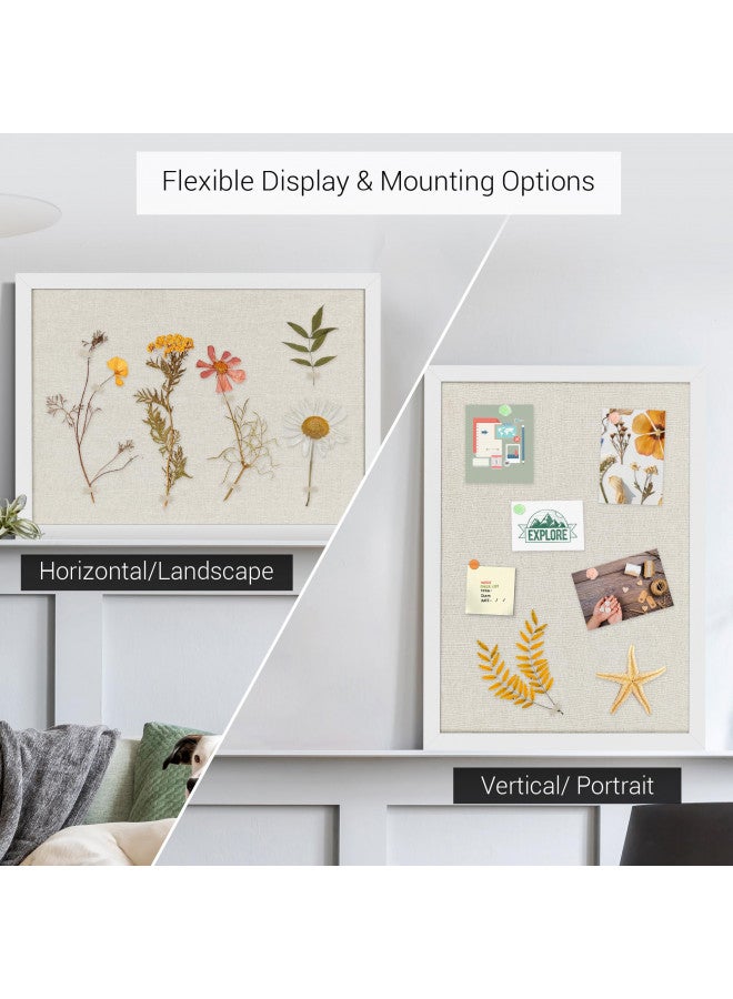 Board2by White Cork Board Bulletin Board with Linen, Wood Framed 24" x 18" Corkboard, Office Board for Wall Decor, Wall Mounted Pin Board Picture Board with 20 Pushpins for School, Home & Office - Image 4