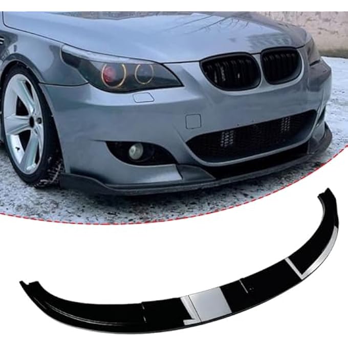 FINMOKAL Gloss Black Front Bumper Lip Spoiler Body Kit Compatible with BMW 5 Series M5 E60 E61 2005-2010 Original M5 Bumper - Image 1