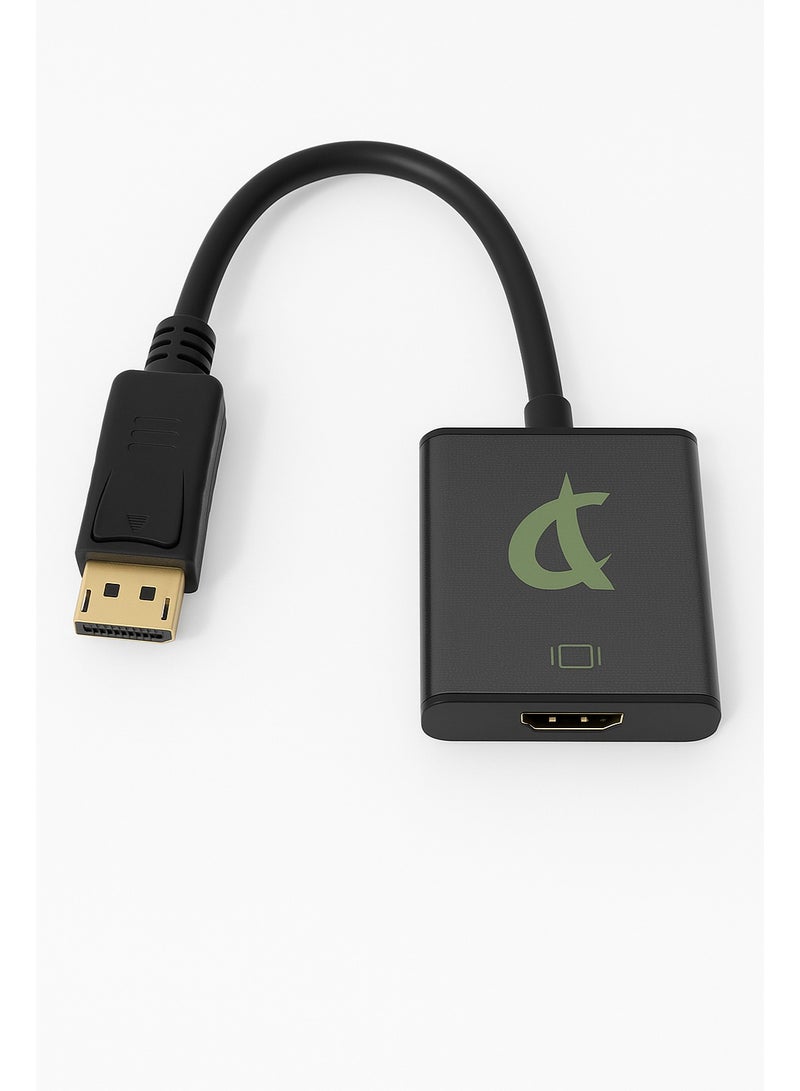 FUJISHKA DisplayPort DP Male to HDMI Female Adapter Converter – 25cm, Black, for Screen, TV, Laptop, PC/DELL  - Image 1