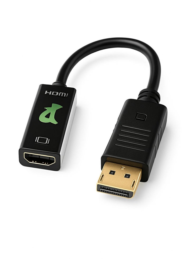 FUJISHKA DisplayPort DP Male to HDMI Female Adapter Converter – 25cm,  for Screen, TV, Laptop, PC/DELL - Image 1