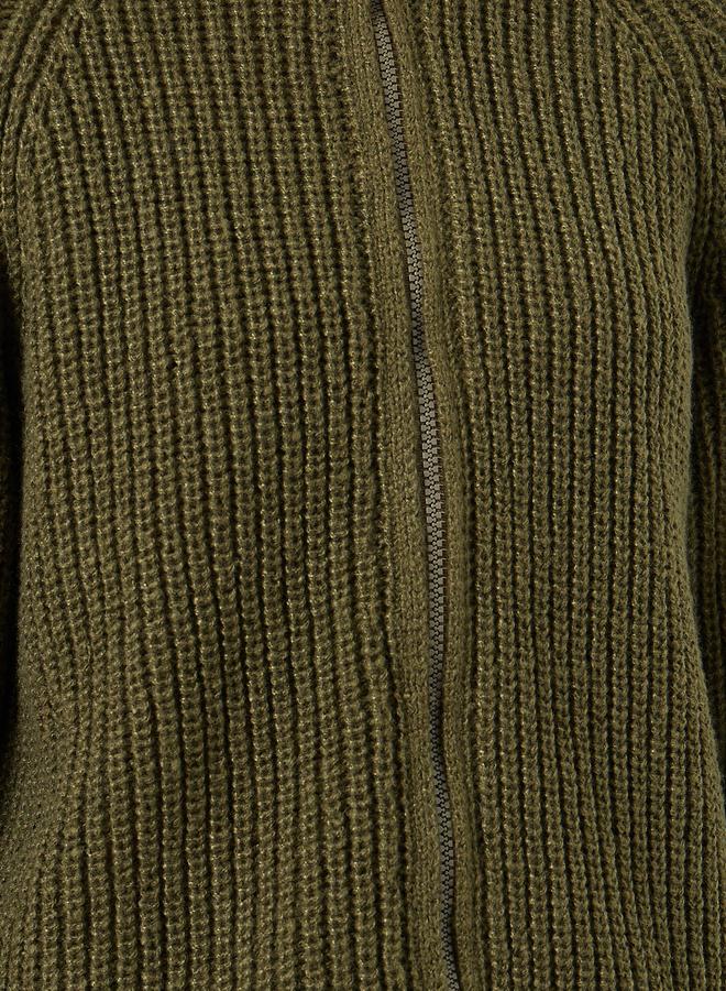 Styli Olive Regular Fit Zip Up Sweater - Image 4