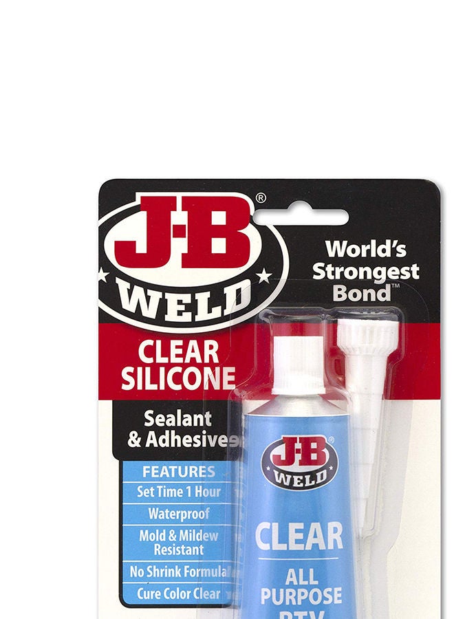 JB Weld 31310 مادة لاصقة مانعة للتسرب من السيليكون RTV لجميع الأغراض - 3 أونصة. - واضح