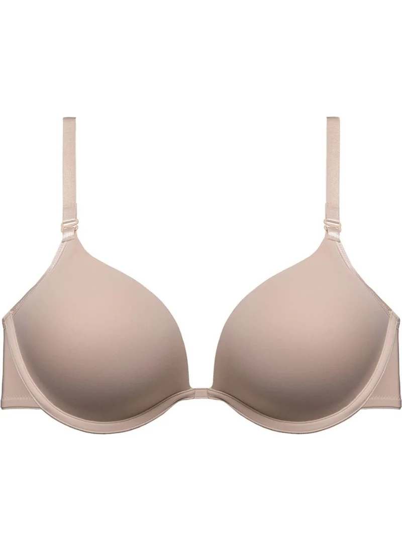 Magic Form 2187 Women's Skin Plain Fabric Support Padded Mid-Cut Bra