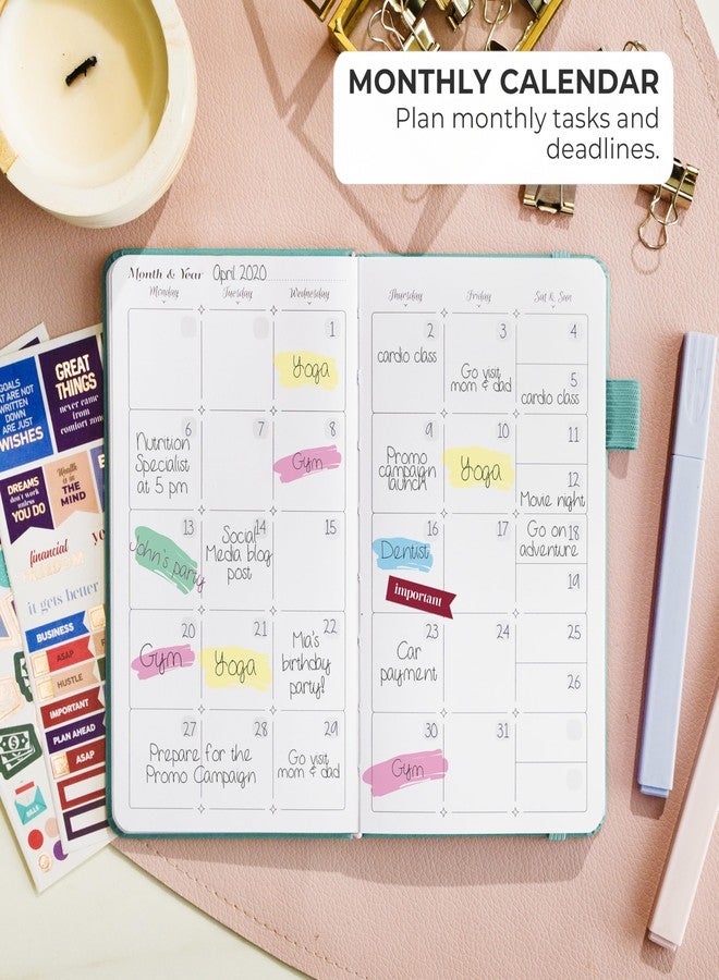 GoGirl Planner and Organizer for Women - Pocket Weekly Planner, Goals Journal & Agenda for Time Management & Productivity. Undated (Turquoise) - Image 4