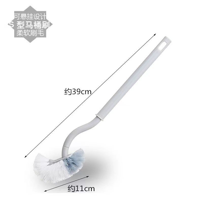 فرشاة مرحاض على الطراز الياباني بدون زوايا ميتة فرشاة شعر ناعمة لتنظيف المرحاض فرشاة مرفق المرحاض - Image 1