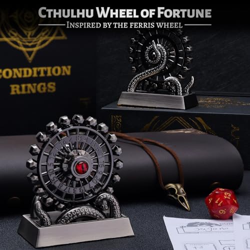 CZYY Ferris Wheel D20 Metal Spinning Dice Fidget Spinner Dice for DND Tabletop RPG Games D20 Roulette Desk Gadget DND Accessories Unique Gift for Dungeon Master and Gamer Silver - Image 5