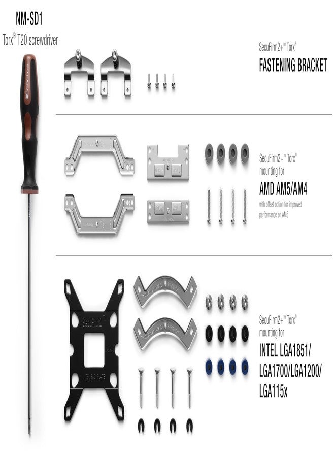 Noctua NM-M1-MP83, CPU Cooler Mounting-Kit for AMD AM5/AM4 and Intel LGA1851/LGA1700/LGA1200 - Image 2