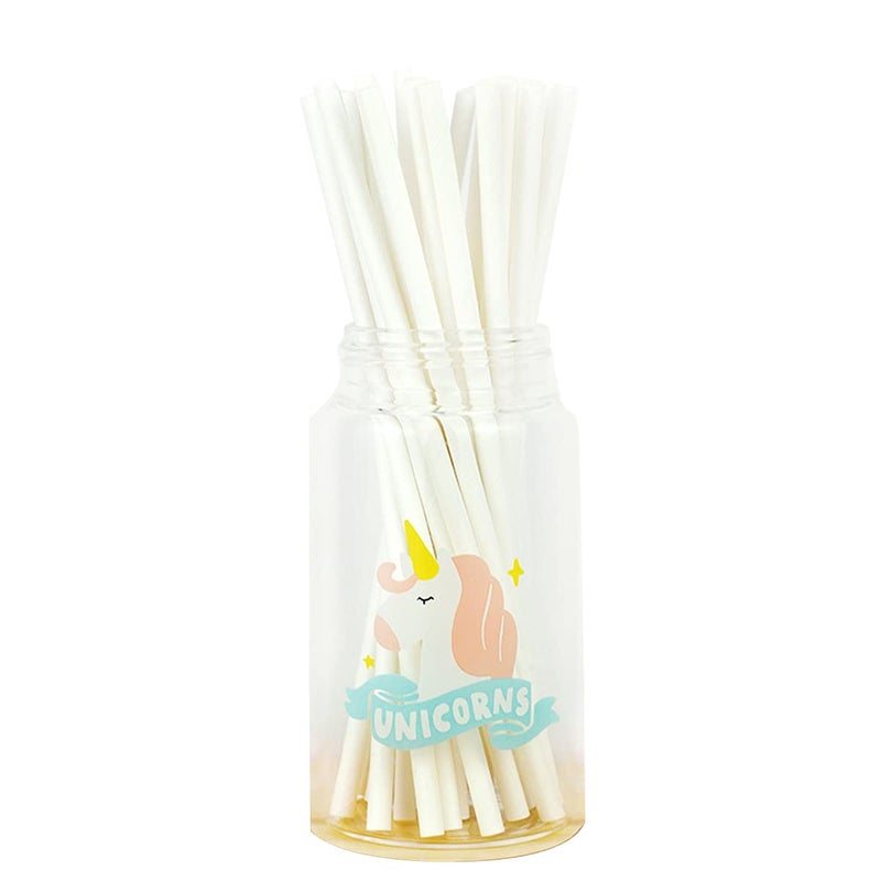 100 Pack White Paper Straws Biodegradable Smoothie Straws for Home Ice Drink Shop Coffee Bar Restaurant Party6mm024