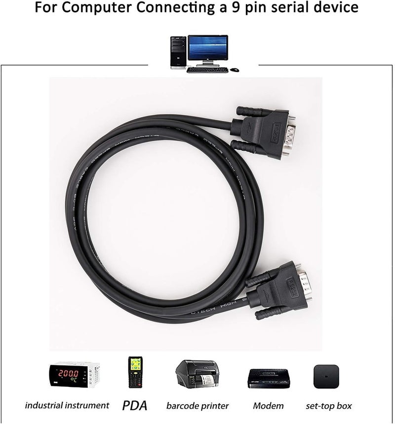 D-tech DB9 RS232 Serial Cable Female to Female Null Modem Cord Full Handshaking 7 Wire Crossover for Data Communication (3M) - Image 4