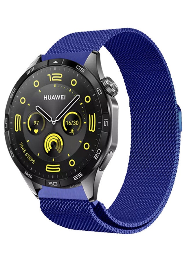CATANES - (for Huawei GT4 22mm) Milanese Strap, Adjustable Stainless Steel Band Men and Women Mesh Loop Magnetic Clasp Replacement Band Blue - Image 1
