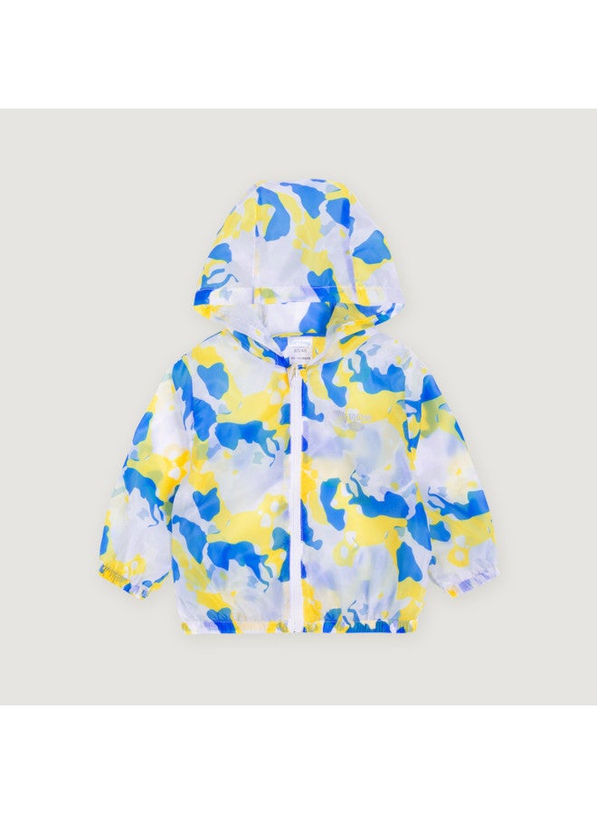 Bornbay جاكيت واقي من الرياح خفيف الوزن - جاكيت بغطاء رأس بتدرج الألوان للأولاد والبنات، ملابس صيفية عادية - Image 4