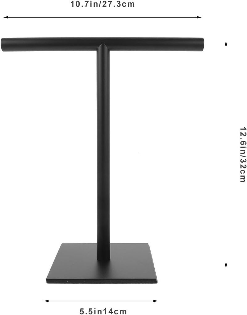 Homoyoyo Stainless Steel Hand Towel Holder Stand T-Shaped Balanced Base Bathroom Countertop Towel Rack Organizer Matte Black for Vanity and Kitchen - Image 2