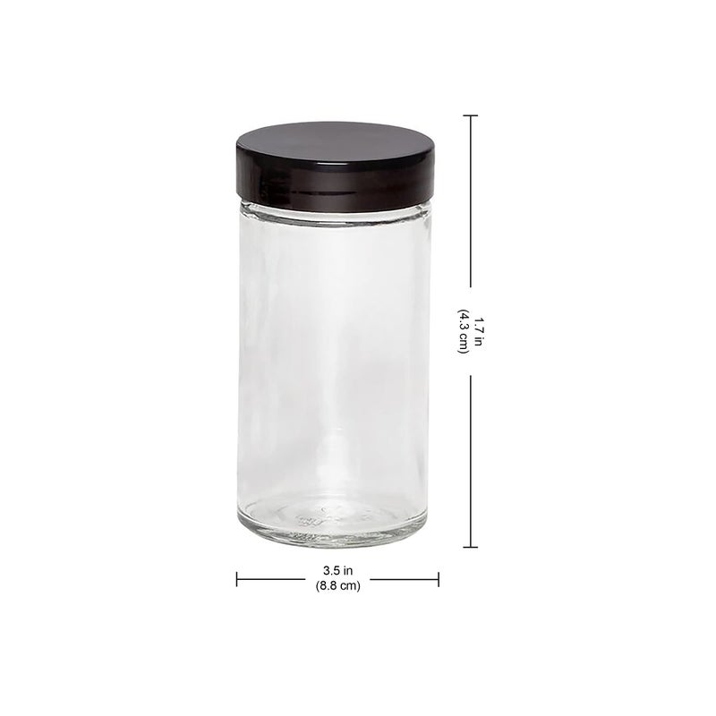 Kamenstein 5244227 Empty Jars With Black Cap  Set Of 12  3-Ounce - Image 4