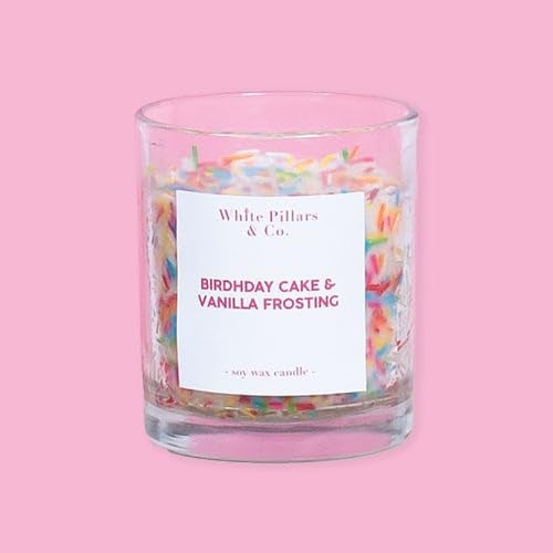 CONFETTI GIFTS هدية كونفيتي سلة هدايا عيد الميلاد لها مجموعة من 3 عناصر باقة زهور كروشيه شمعة معطرة بطاقة تهنئة بعيد الميلاد هدية عيد الميلاد لصديقة أخت زوجة أم وأصدقاء - Image 5