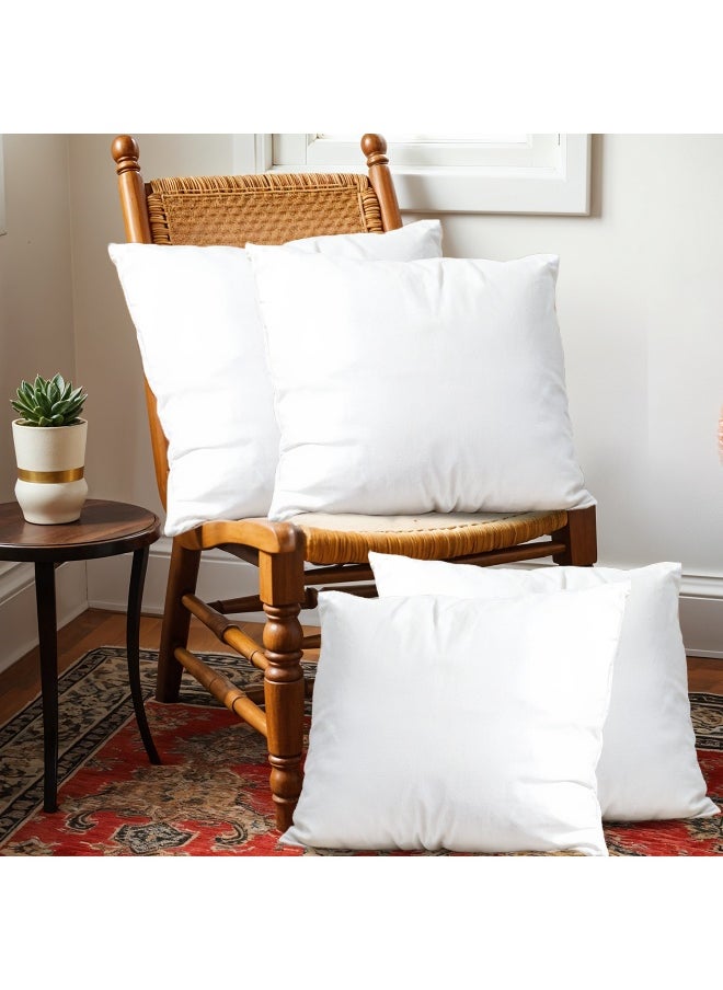 Rest Bedding Throw Pillows Insert Cushion Filler Outer Cover Microfiber Filling 800 Grams Ultra Soft Fiber Size 60X60Cm , 24X24Inch Cushion Inserts Home Decor White (Pack Of 4)  - Image 1