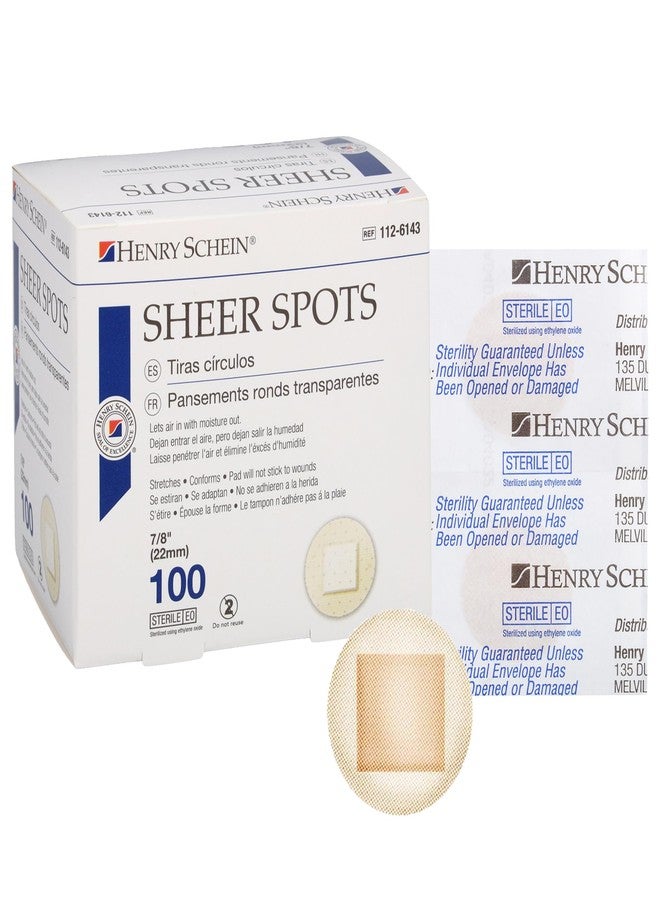 Henry Schein Adhesive Sheer Spot Bandage 7/8" | Durable, Breathable, and Flexible Bandages Designed for Minor Wounds, Providing Comfort and Secure Adhesion for Effective Healing - 100 per Box - Image 1