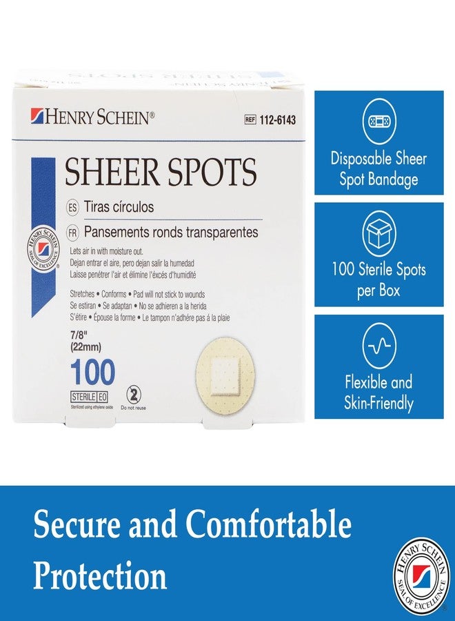 Henry Schein Adhesive Sheer Spot Bandage 7/8" | Durable, Breathable, and Flexible Bandages Designed for Minor Wounds, Providing Comfort and Secure Adhesion for Effective Healing - 100 per Box - Image 3