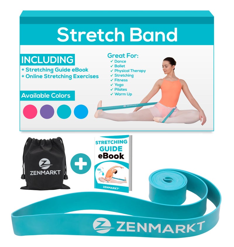 Zenmarkt Stretch Bands for Flexibility and Strength - Ballet Stretch Bands Ideal to Have as Dance Equipment in Every Competition - Suitable for Gymnastics, Cheerleading, and Pilates Training(Teal) - Image 1