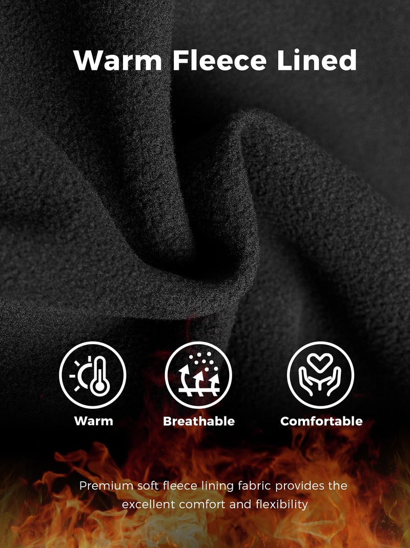 wantdo Men's Fleece Lined Hiking Pants Waterproof Insulated Winter Warm Softshell Ski Snow Outdoor Snowboard Pants Black L - Image 4