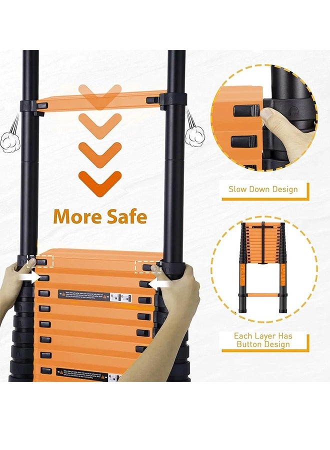 Imported telescopic Carbon steel ladder with adjustable parts Length 2.3meters Single /YT-CTS230 - Image 3